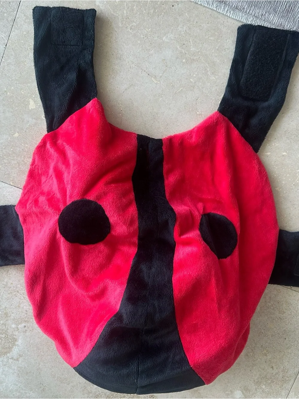 Red and Black Plush Ladybug Dog costume